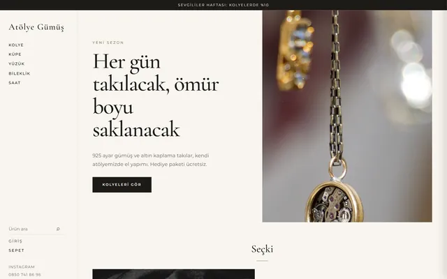 Takı mağazası demosu